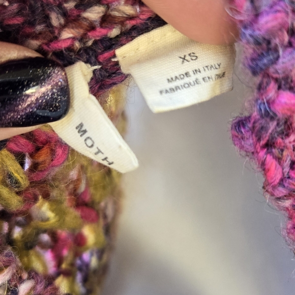 Anthropologie Moth Wool Blend Pink Yellow Knit Sweater - Picture 10 of 11